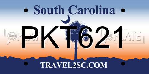 PKT621 South Carolina License Plate