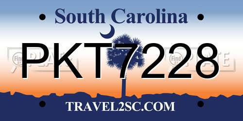 PKT7228 South Carolina License Plate