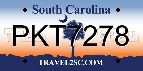 PKT7278 South Carolina License Plate