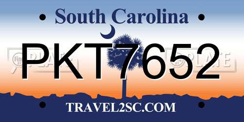 PKT7652 South Carolina License Plate