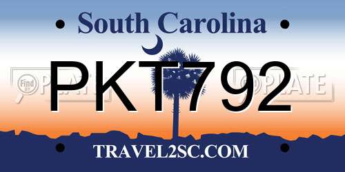 PKT792 South Carolina License Plate