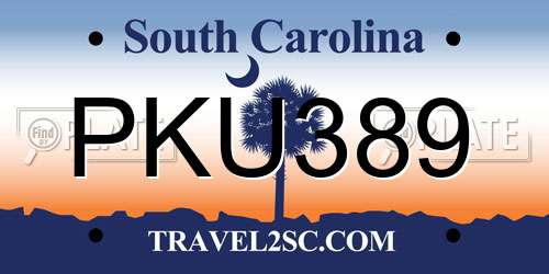PKU389 South Carolina License Plate