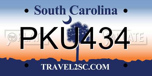 PKU434 South Carolina License Plate