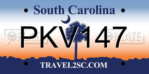 PKV147 South Carolina License Plate