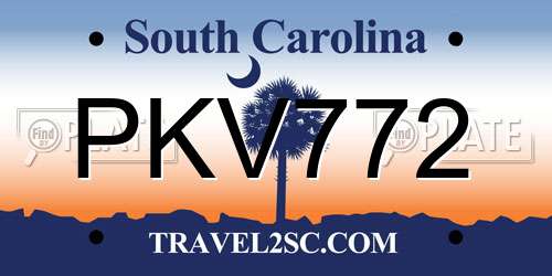 PKV772 South Carolina License Plate
