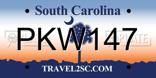 PKW147 South Carolina License Plate