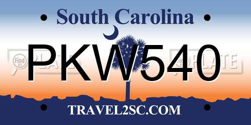 PKW540 South Carolina License Plate