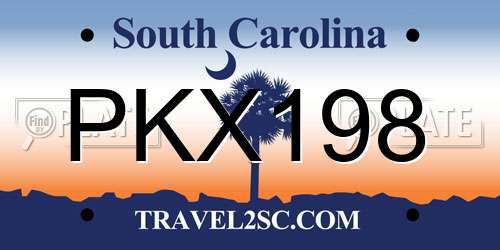 PKX198 South Carolina License Plate