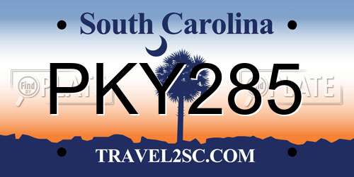 PKY285 South Carolina License Plate