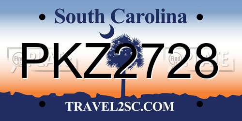 PKZ2728 South Carolina License Plate