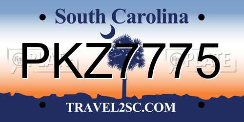 PKZ7775 South Carolina License Plate