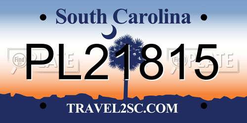 PL21815 South Carolina License Plate