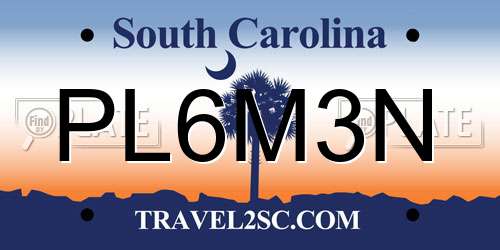 PL6M3N South Carolina License Plate