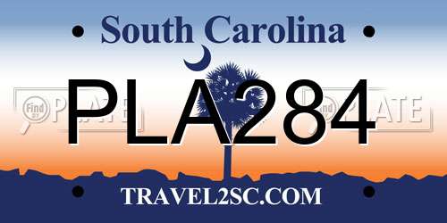 PLA284 South Carolina License Plate