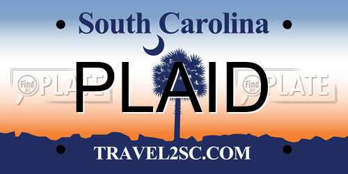 PLAID South Carolina License Plate