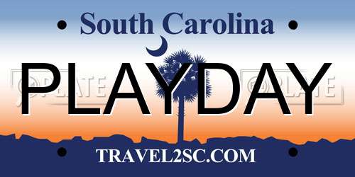 PLAYDAY South Carolina License Plate