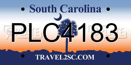 PLC4183 South Carolina License Plate