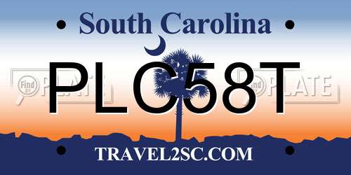 PLC58T South Carolina License Plate