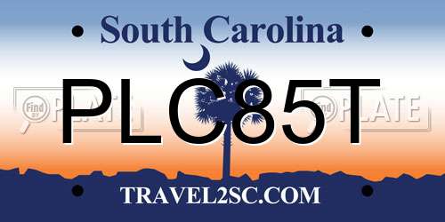 PLC85T South Carolina License Plate