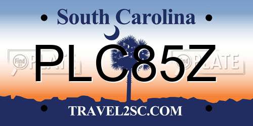 PLC85Z South Carolina License Plate