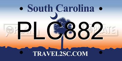 PLC882 South Carolina License Plate