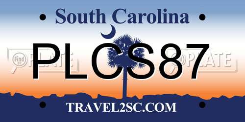PLCS87 South Carolina License Plate