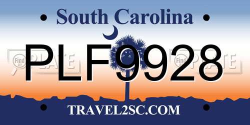 PLF9928 South Carolina License Plate