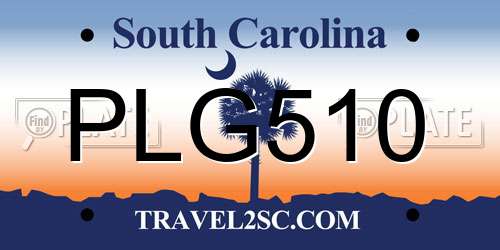 PLG510 South Carolina License Plate