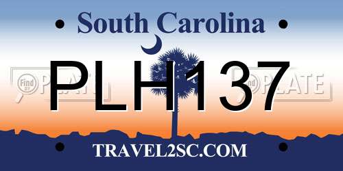 PLH137 South Carolina License Plate