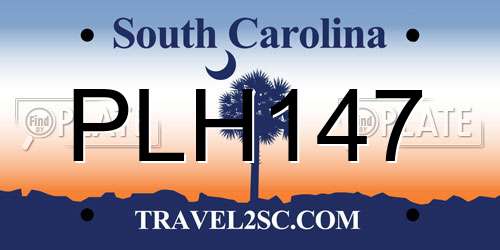 PLH147 South Carolina License Plate