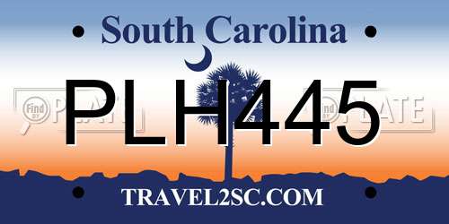 PLH445 South Carolina License Plate