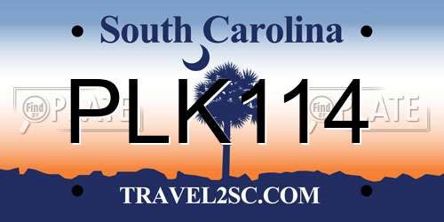 PLK114 South Carolina License Plate