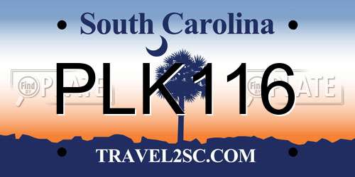 PLK116 South Carolina License Plate