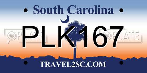 PLK167 South Carolina License Plate