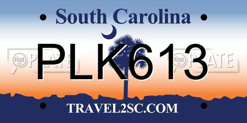 PLK613 South Carolina License Plate