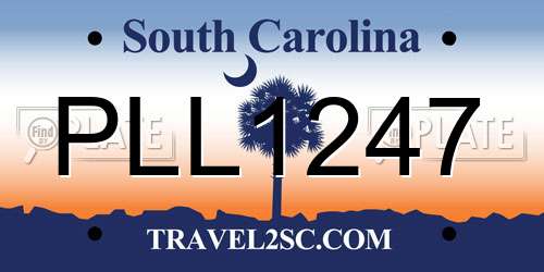 PLL1247 South Carolina License Plate