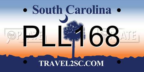 PLL168 South Carolina License Plate