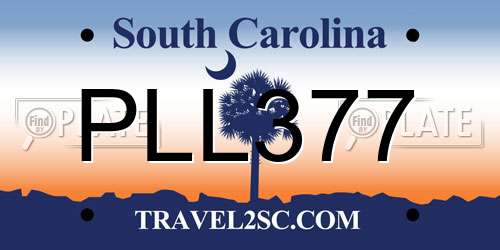 PLL377 South Carolina License Plate