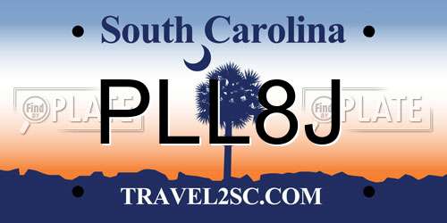 PLL8J South Carolina License Plate