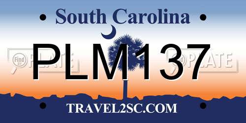 PLM137 South Carolina License Plate