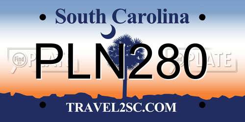 PLN280 South Carolina License Plate