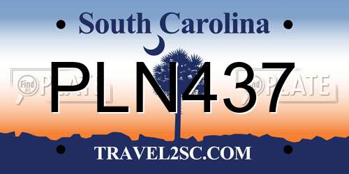 PLN437 South Carolina License Plate