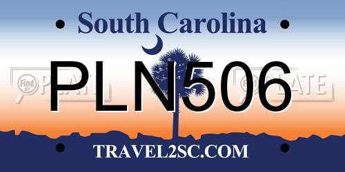 PLN506 South Carolina License Plate