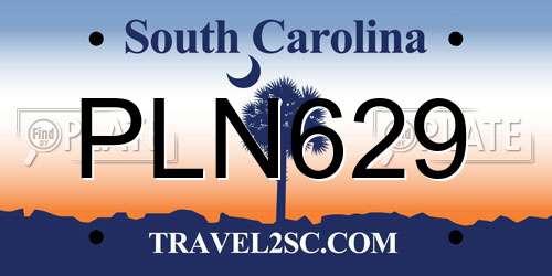 PLN629 South Carolina License Plate