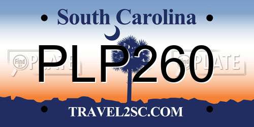 PLP260 South Carolina License Plate