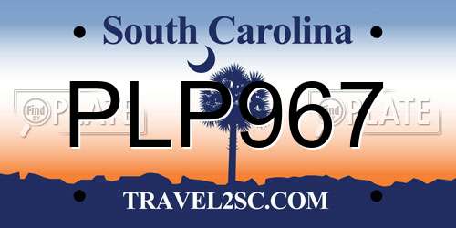 PLP967 South Carolina License Plate