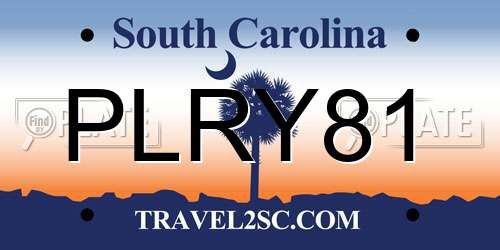 PLRY81 South Carolina License Plate