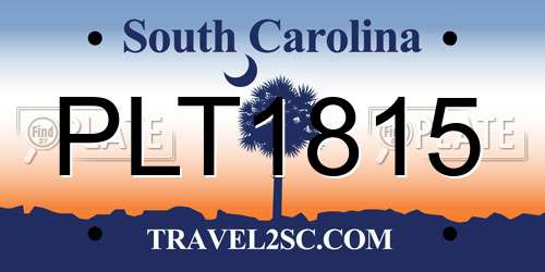PLT1815 South Carolina License Plate