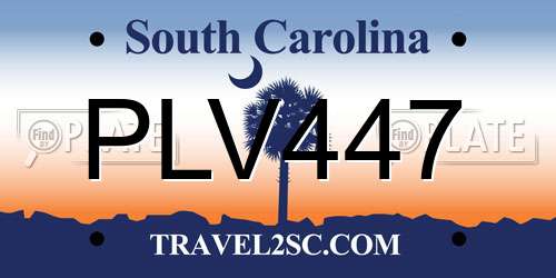 PLV447 South Carolina License Plate