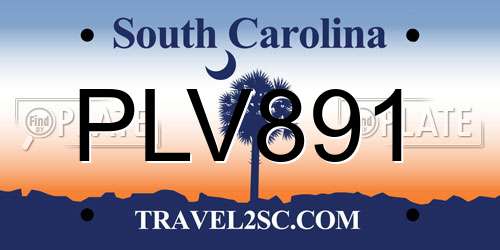 PLV891 South Carolina License Plate